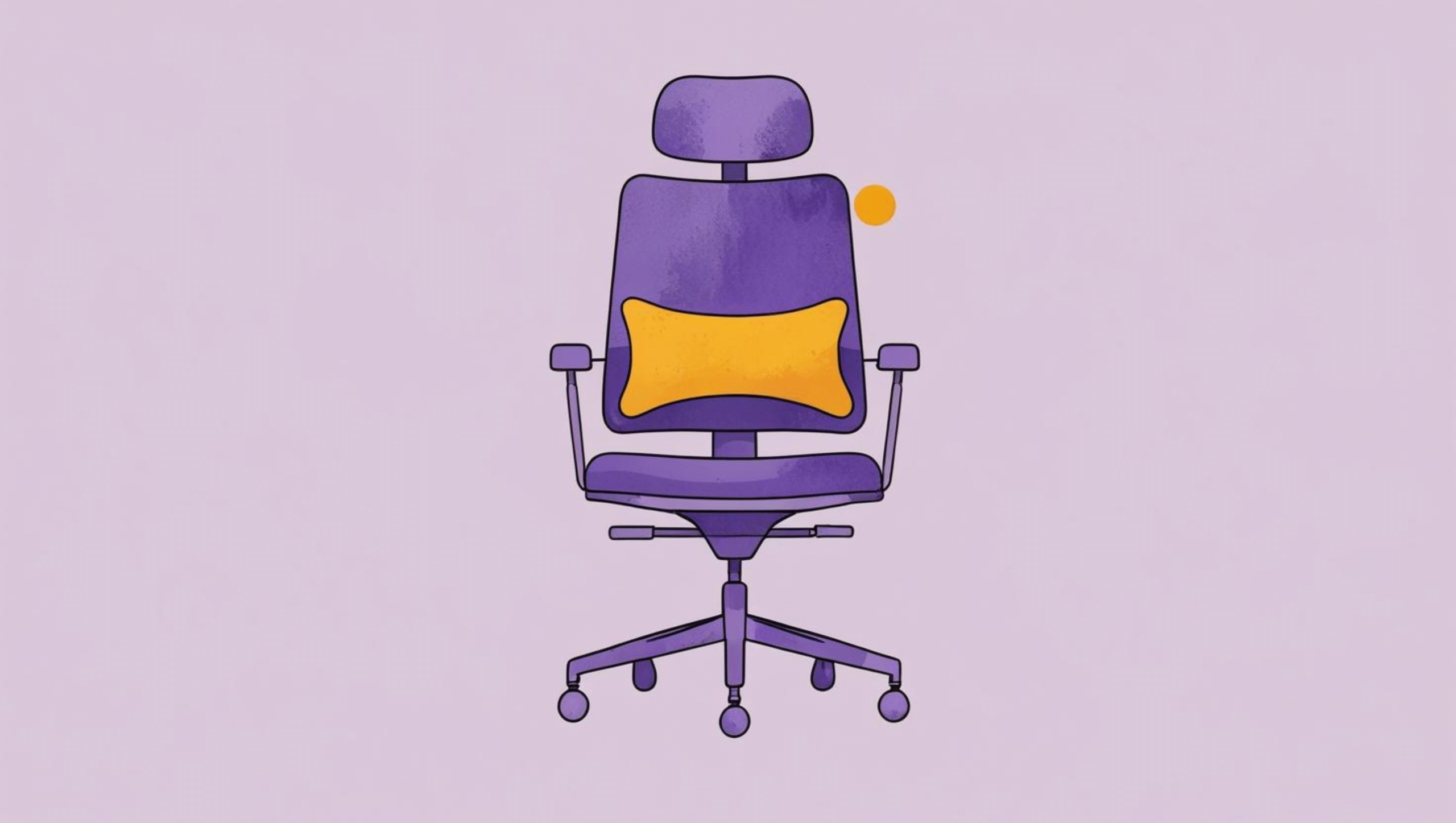 A lumbar cushion on an office chair