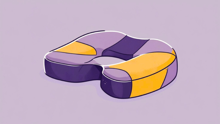 Ergonomic coccyx seat cushion with cut-out design, memory foam material, and breathable cover for maximum comfort.