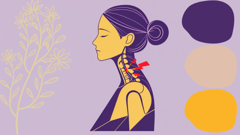 Illustration of neck muscles highlighting imbalance as a cause of chronic neck pain.