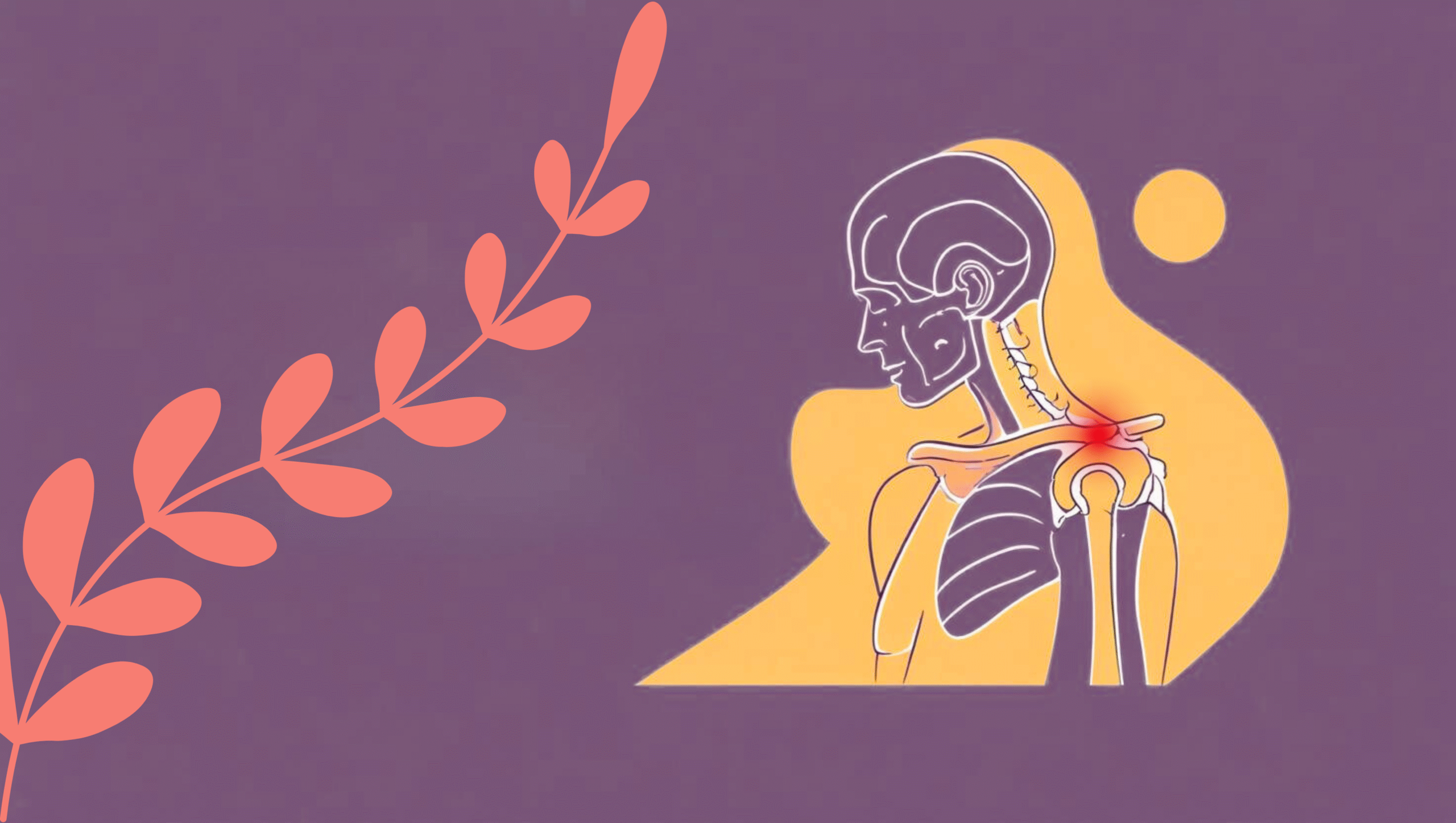 Medical illustration of the shoulder joint showing instability as a cause of chronic shoulder pain.