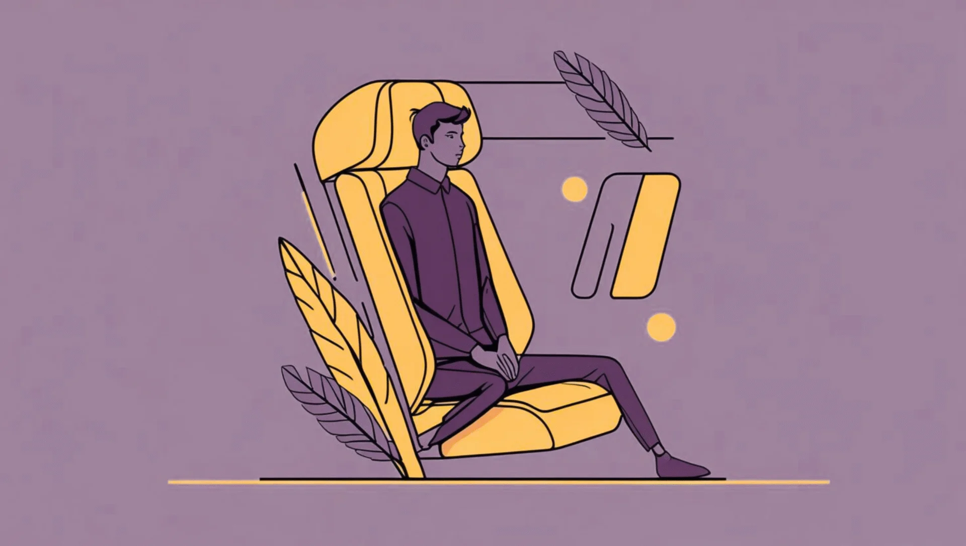 Driver sitting in a car with an ergonomic backrest supporting the spine, promoting comfort and reducing back pain.