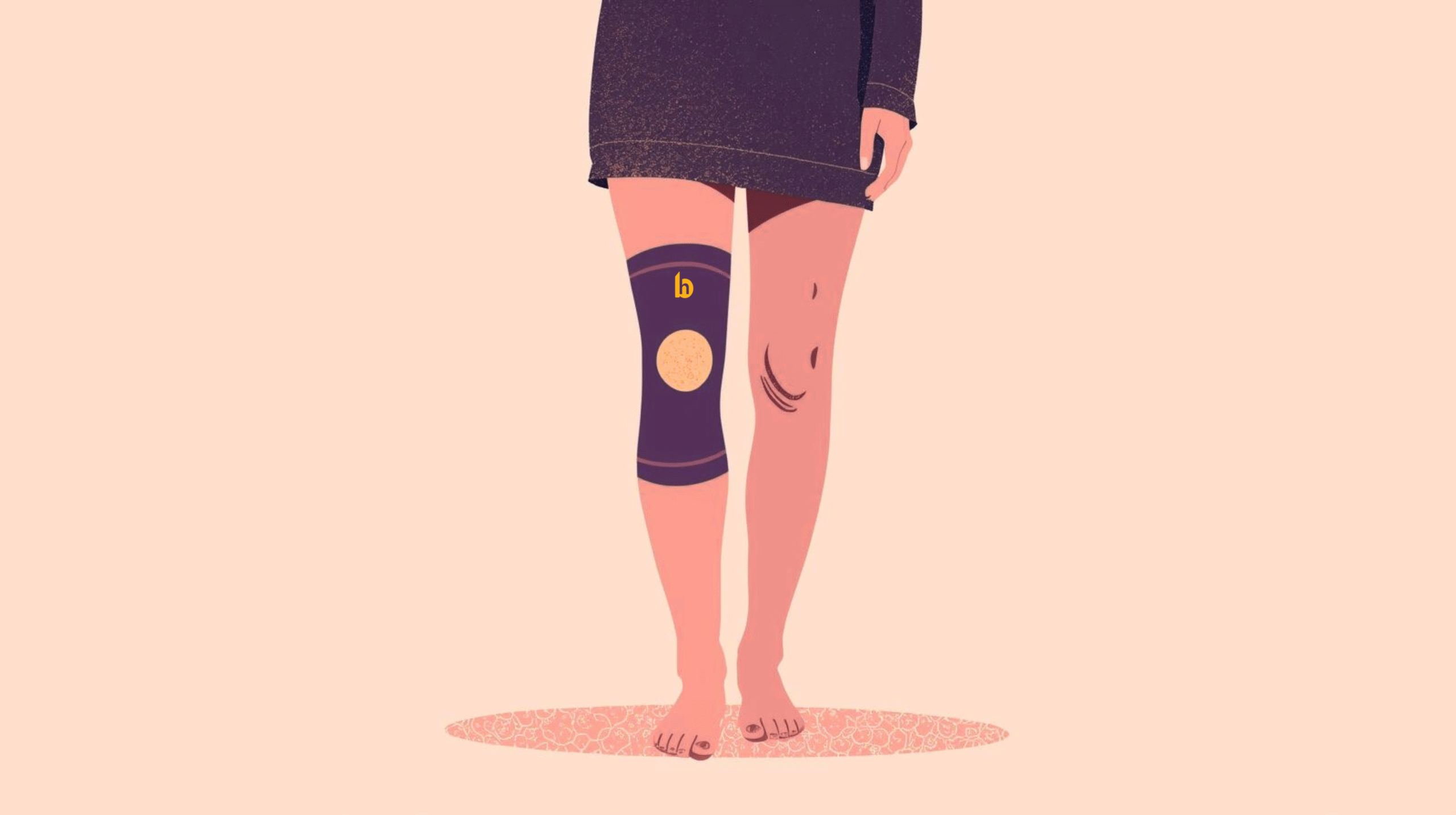 Image of a person wearing a knee compression sleeve during physical activity, highlighting knee joint support and improved blood circulation.