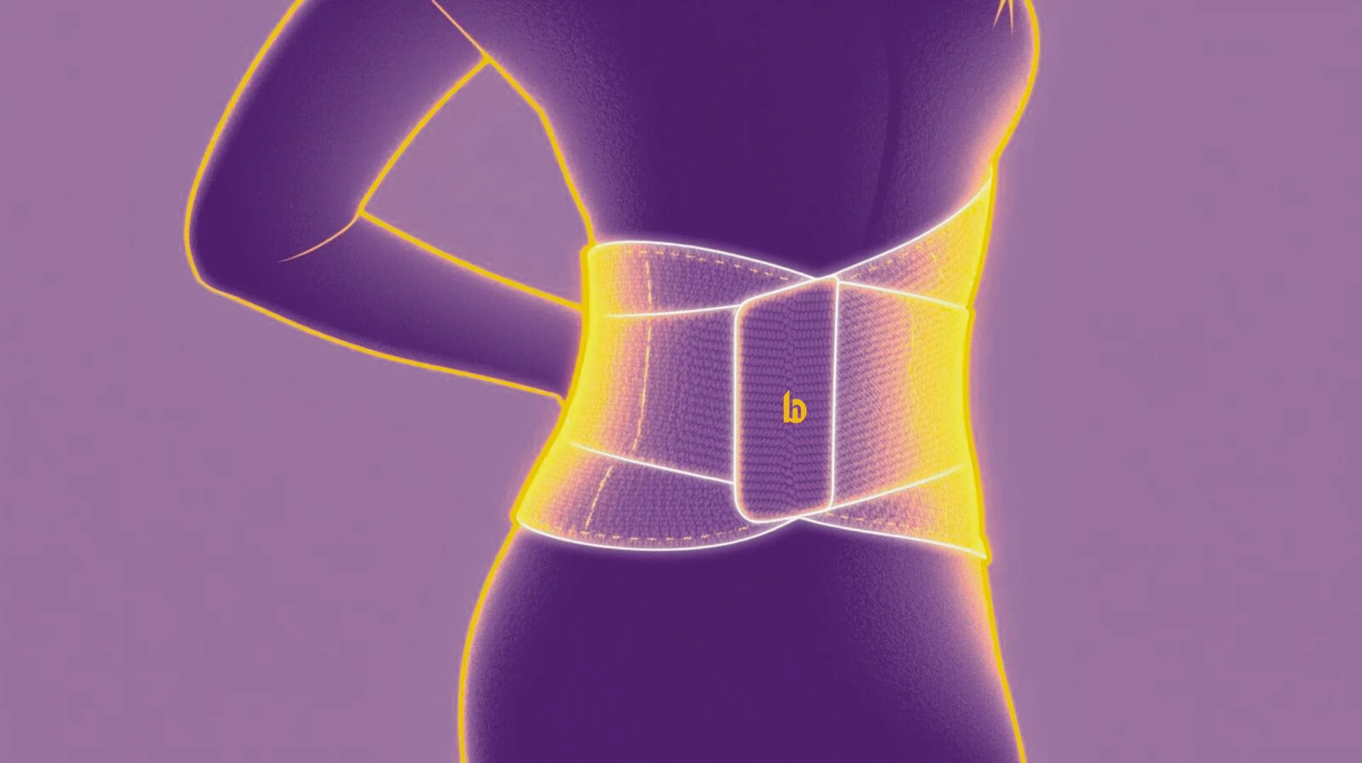 Person wearing a back support belt for posture correction and lower back protection