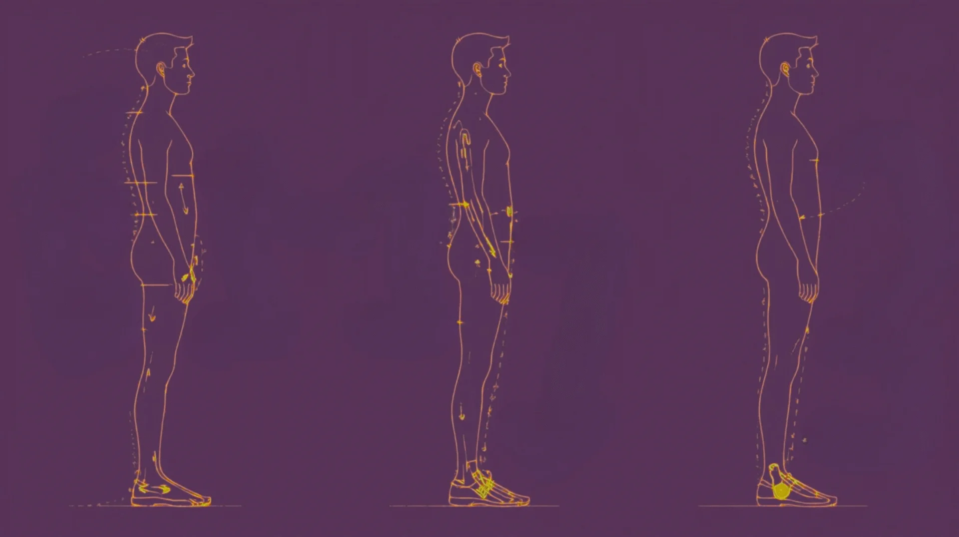 Close-up of shoes affecting body posture and overall alignment