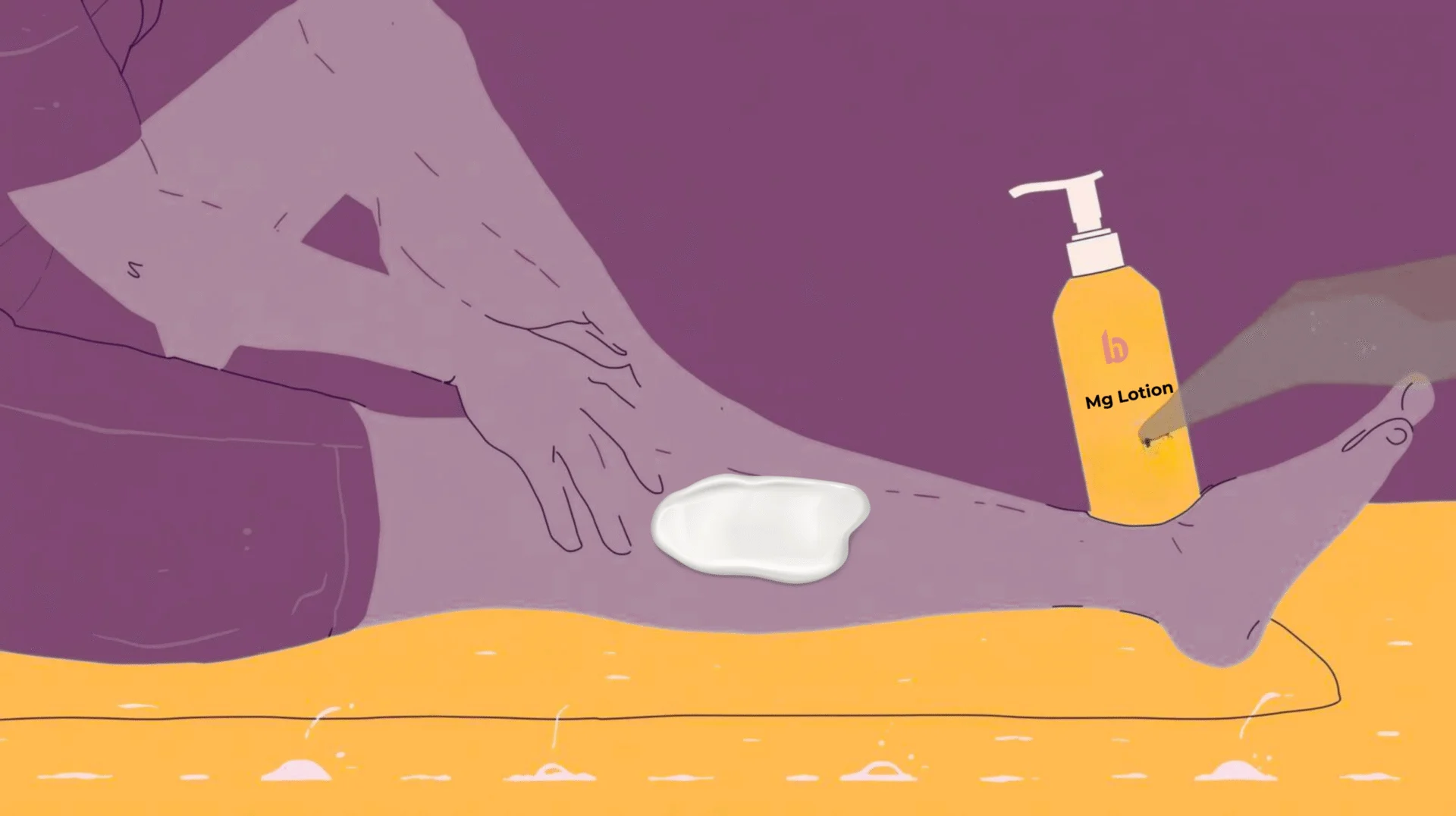Mg Lotion Applying magnesium lotion on legs to relax muscles and ease pain