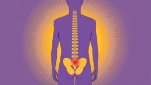 Illustration showing pelvic alignment showing person with pelvic pain.