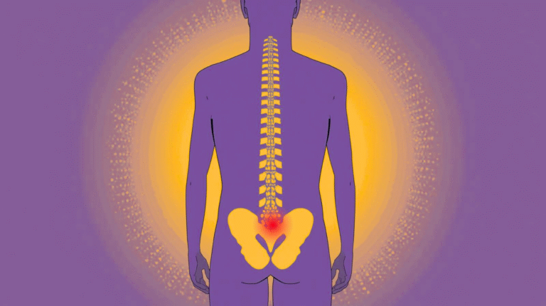 Illustration showing pelvic alignment showing person with pelvic pain.