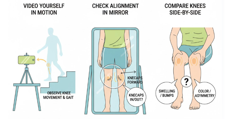 Using mirrors and smartphones for self-assessment