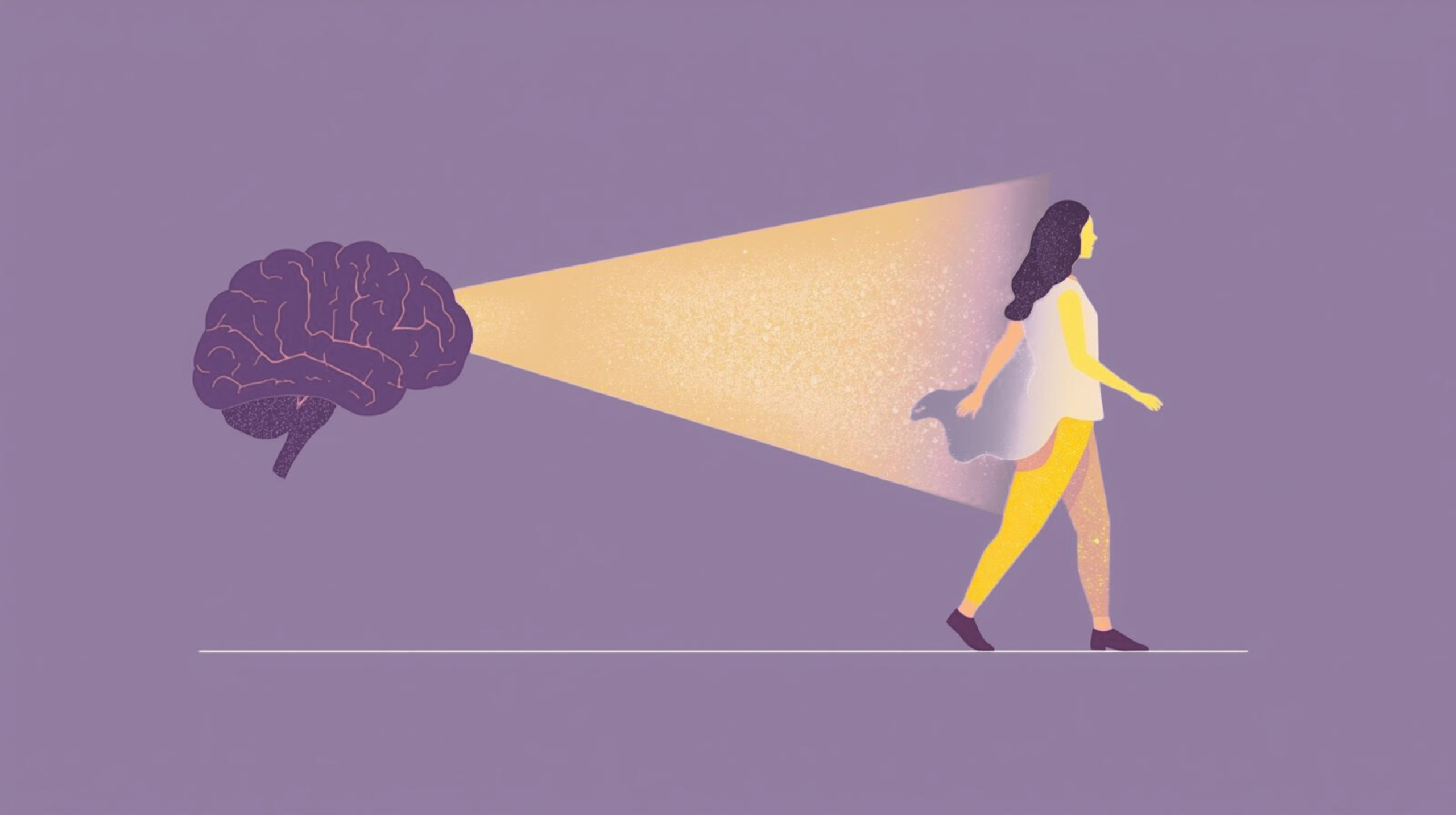 Illustration showing pain as a brain-based prediction, with neural signals creating pain despite healthy body tissue