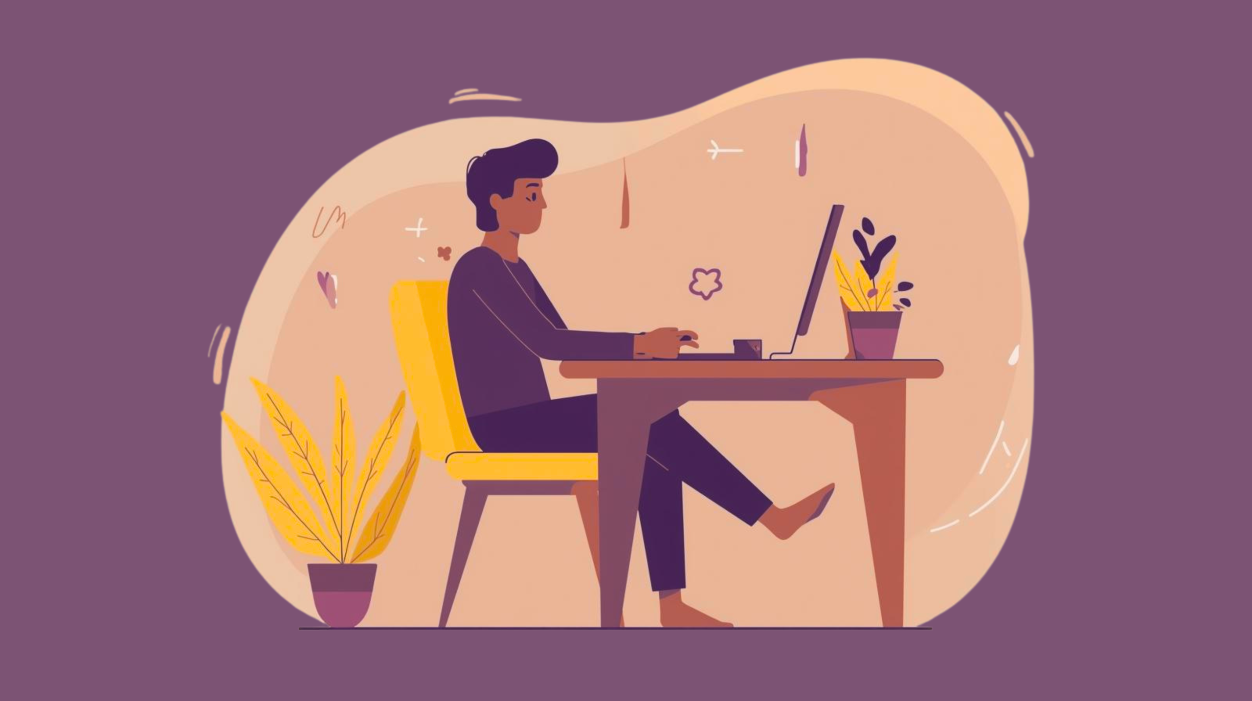 Small Moves, Big Shifts The Hidden Power of Micro-Movement A person seated at a desk making small, gentle movements such as shoulder rolls and foot tapping, with soft flowing lines around the body symbolizing nervous system regulation and stress release.