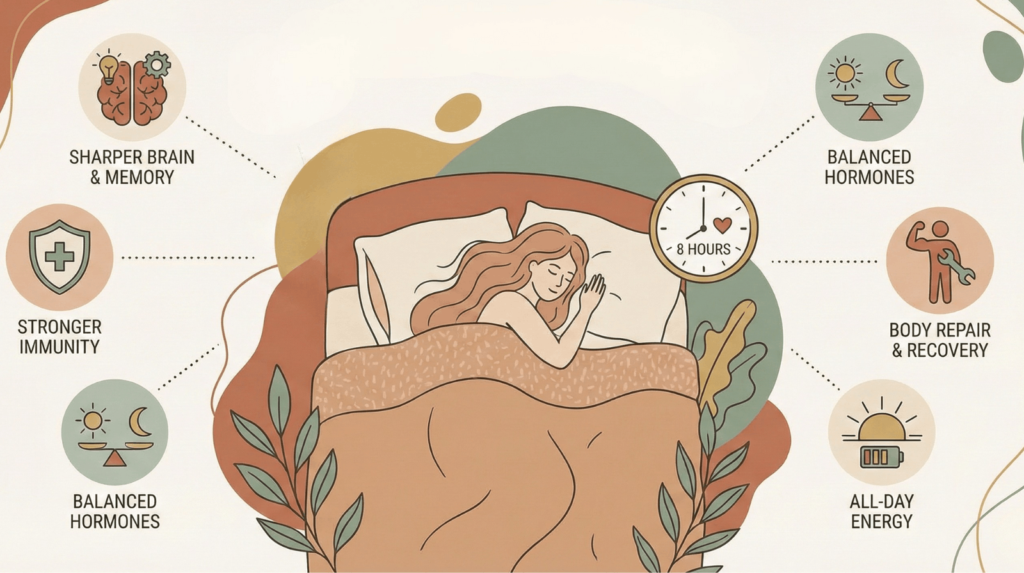 Physical Health Benefits of Good Hours of Sleep