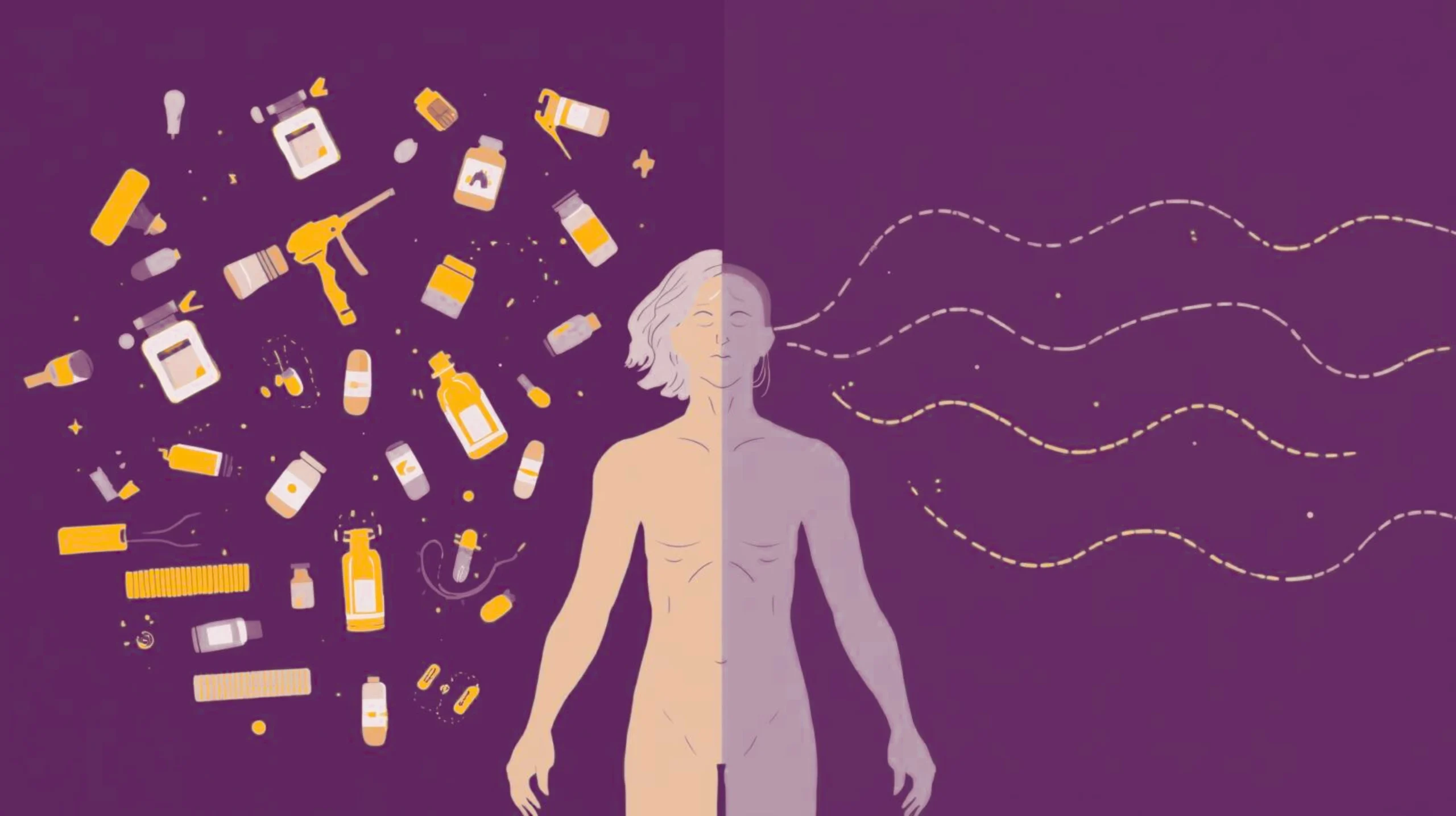 Conceptual illustration showing recovery as a skill driven by the nervous system rather than external tools.