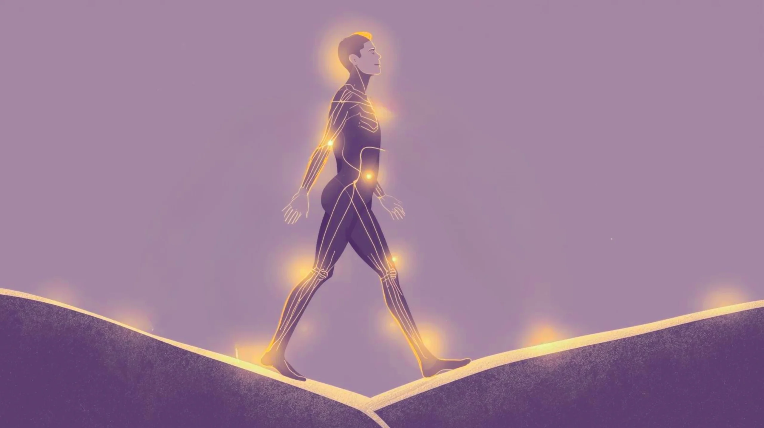 The Forgotten Sense Why Proprioception Protects You More Than Muscles Illustration showing proprioception and injury prevention through body awareness and balance on uneven ground.