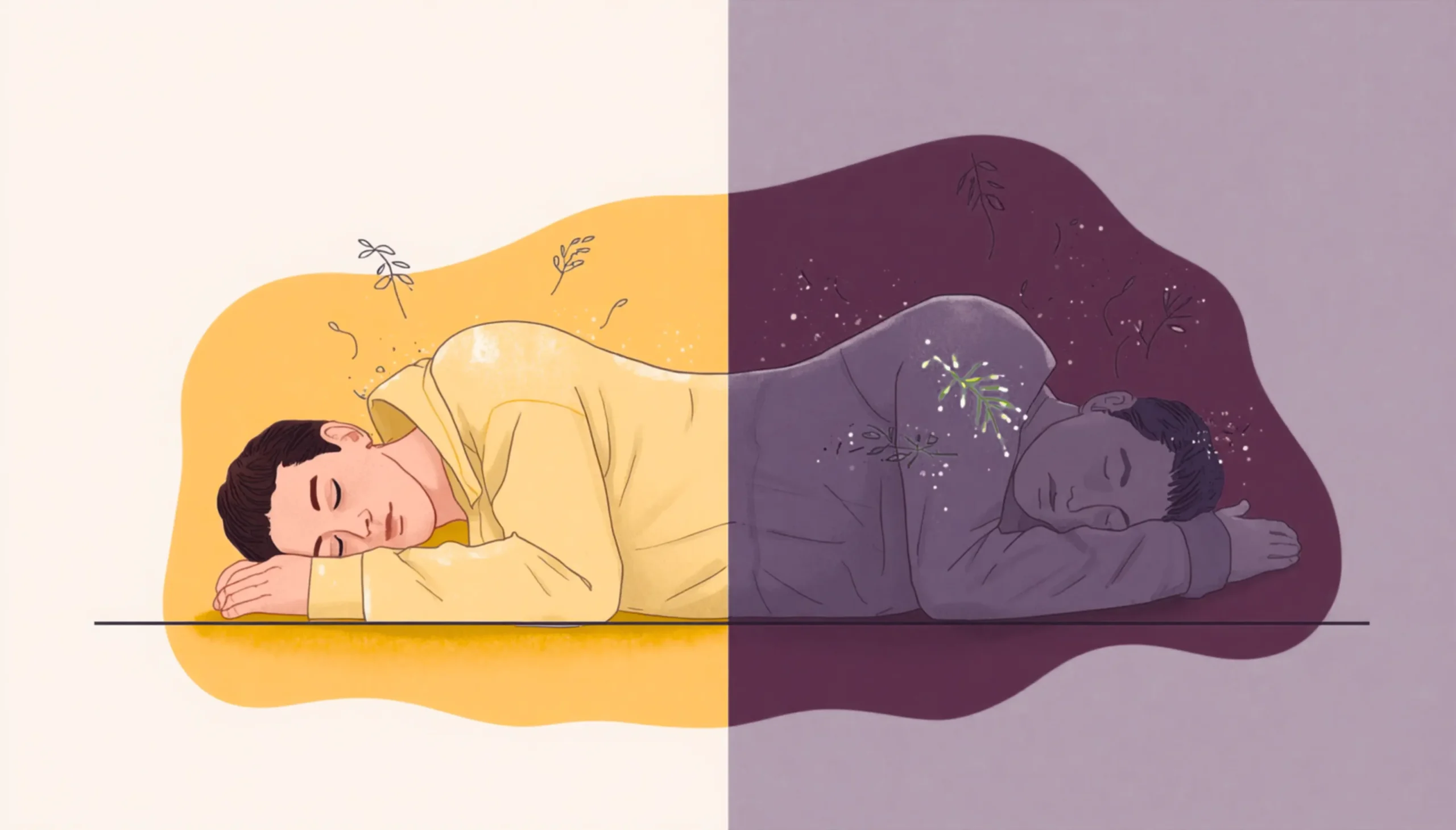 Illustration showing the difference between restorative rest and avoidance affecting recovery and movement.