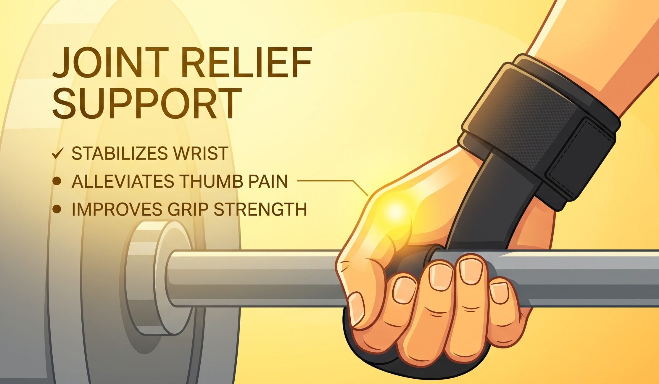 close up of wrist support hook grip thumb protection for deadlifts