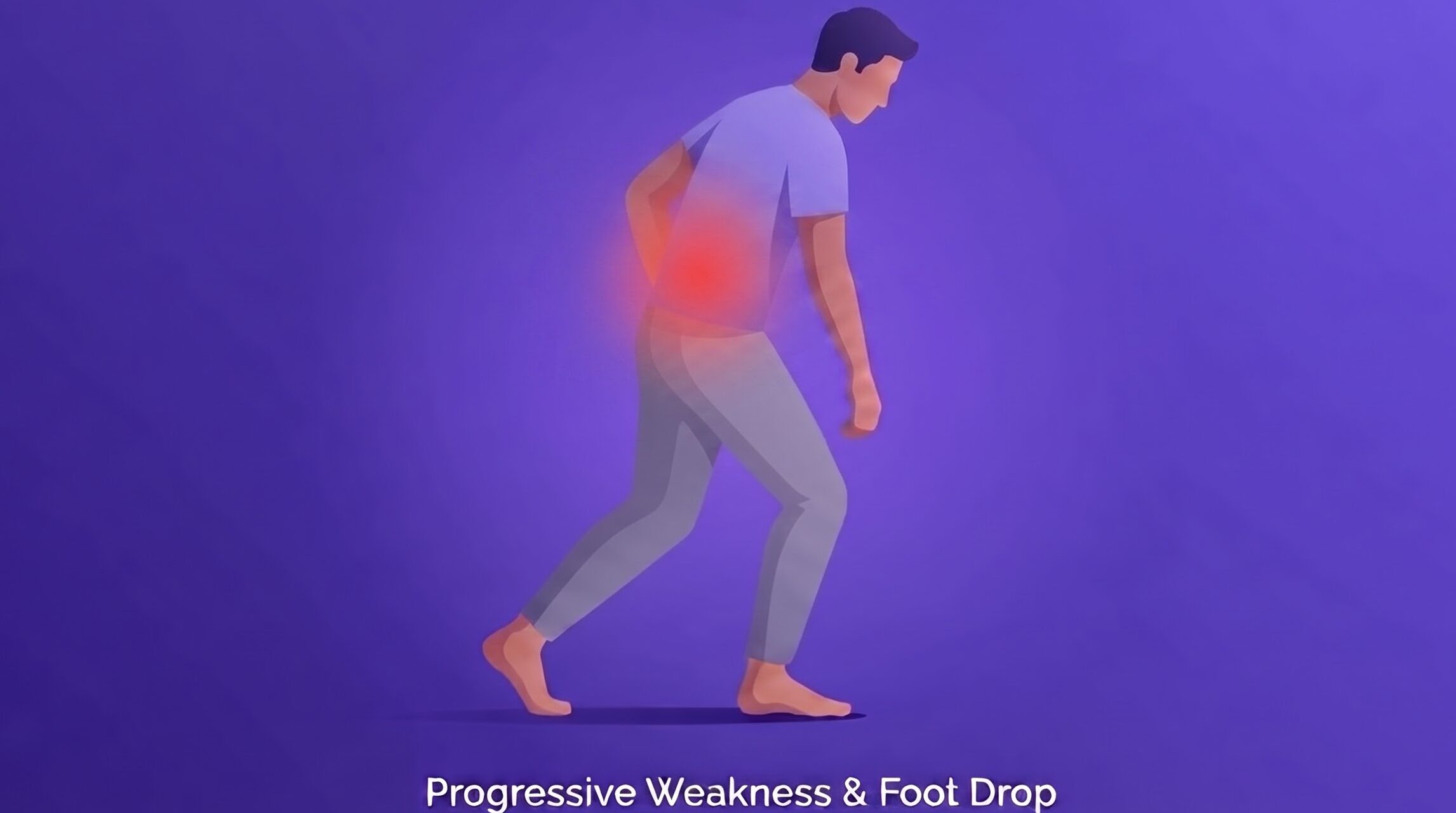 Spinal illustration showing severe sciatica red flags