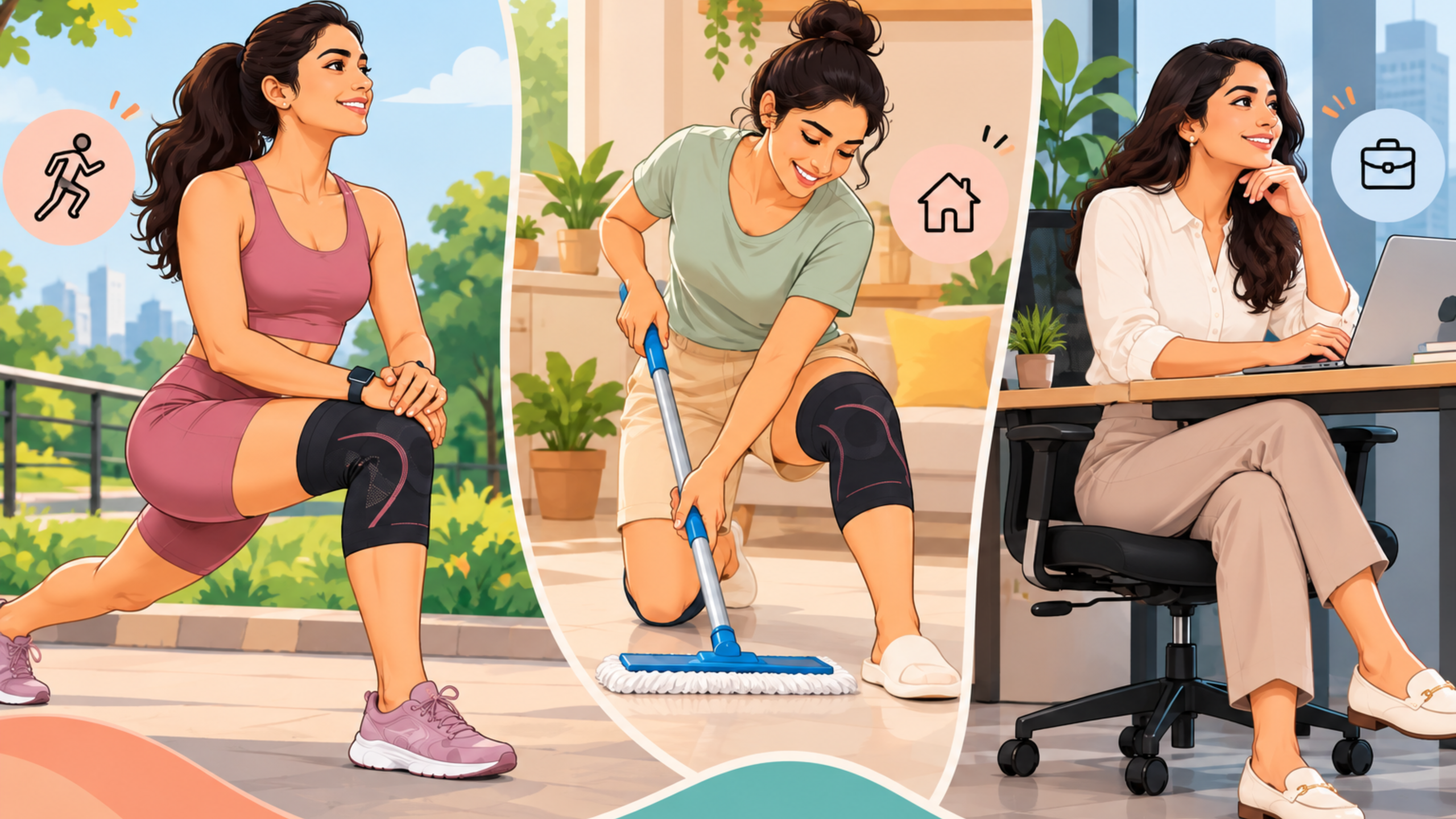 Knee cap for women for exercise and household activities